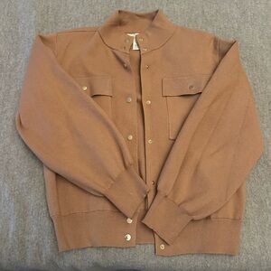Women's Tan Cardigan Sweater